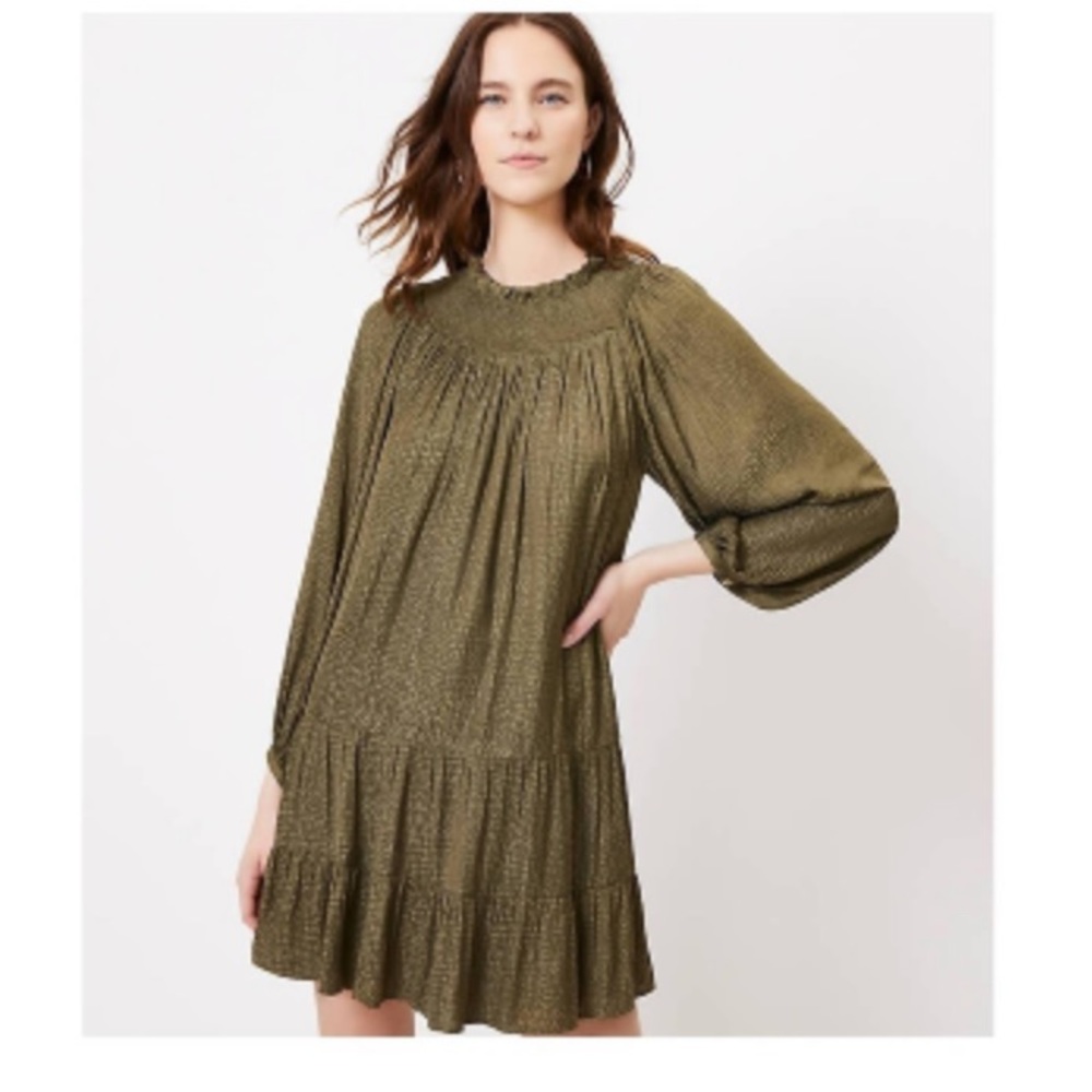 Brand New Petite Smocked Yoke Swing Dress